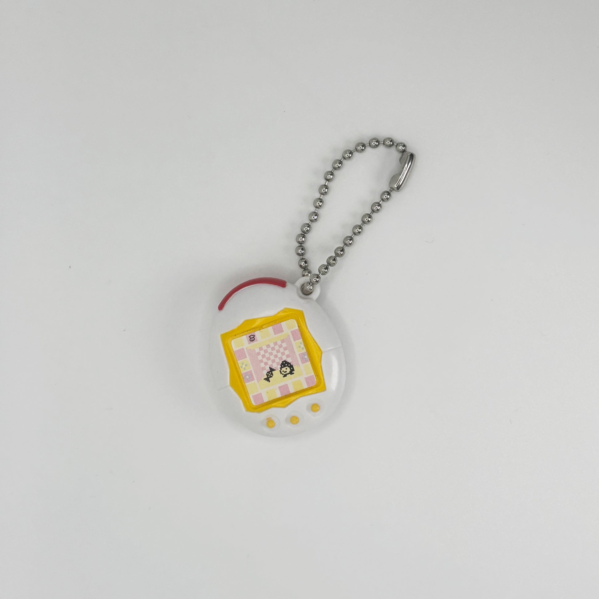 White Tamagotchi Gacha Keychain